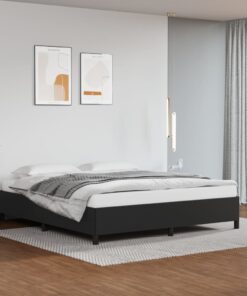 vidaXL Bed Frame without Mattress Black 180x200 cm Super King Faux Leather