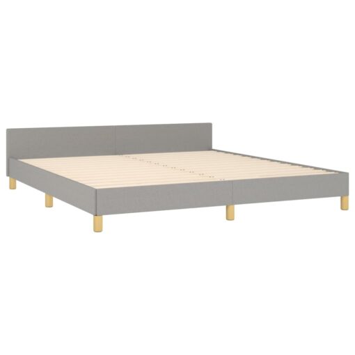 Bed Frame without Mattress Light Grey 180x200 cm Super King Fabric - Image 2