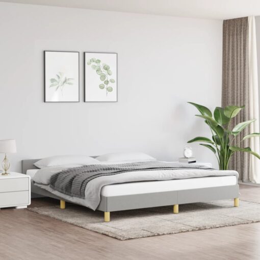vidaXL Bed Frame without Mattress Light Grey 180x200 cm Super King Fabric