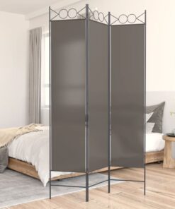 vidaXL 3-Panel Room Divider Anthracite 120x200 cm Fabric