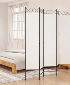 vidaXL 5-Panel Room Divider White 200x200 cm Fabric