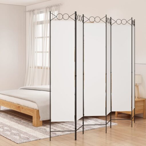 vidaXL 6-Panel Room Divider White 240x200 cm Fabric