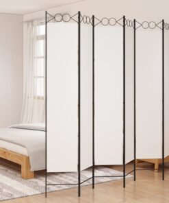 vidaXL 6-Panel Room Divider White 240x220 cm Fabric