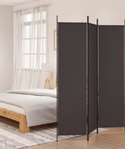 vidaXL 3-Panel Room Divider Brown 150x200 cm Fabric