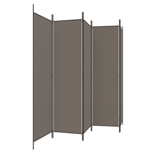 5-Panel Room Divider Anthracite 250x200 cm Fabric - Image 2