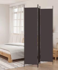 vidaXL 3-Panel Room Divider Brown 150x220 cm Fabric