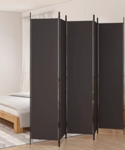 vidaXL 5-Panel Room Divider Brown 250x220 cm Fabric