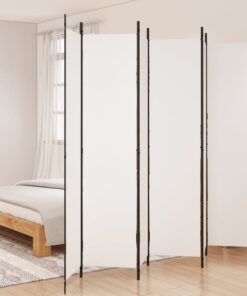 vidaXL 6-Panel Room Divider White 300x220 cm Fabric