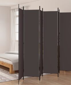 vidaXL 6-Panel Room Divider Brown 300x220 cm Fabric