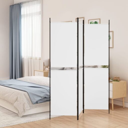 vidaXL 3-Panel Room Divider White 150x180 cm Fabric