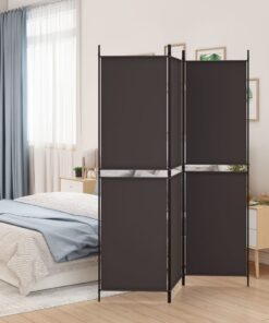 vidaXL 3-Panel Room Divider Brown 150x180 cm Fabric