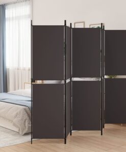 vidaXL 5-Panel Room Divider Brown 250x180 cm Fabric