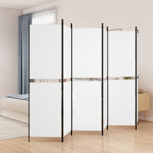 vidaXL 6-Panel Room Divider White 300x180 cm Fabric