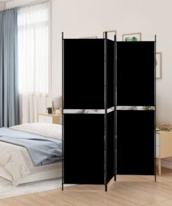 vidaXL 3-Panel Room Divider Black 150x200 cm Fabric