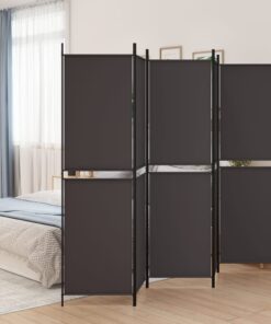 vidaXL 5-Panel Room Divider Brown 250x200 cm Fabric