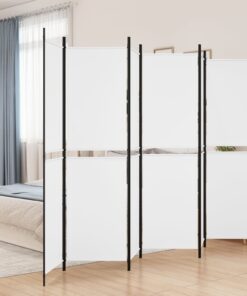 vidaXL 6-Panel Room Divider White 300x200 cm Fabric