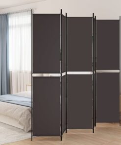 vidaXL 5-Panel Room Divider Brown 250x220 cm Fabric