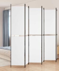 vidaXL 6-Panel Room Divider White 300x220 cm Fabric