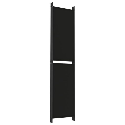 6-Panel Room Divider Black 300x220 cm Fabric - Image 3