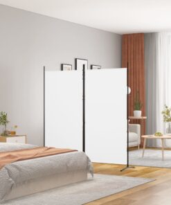 vidaXL 2-Panel Room Divider White 175x180 cm Fabric