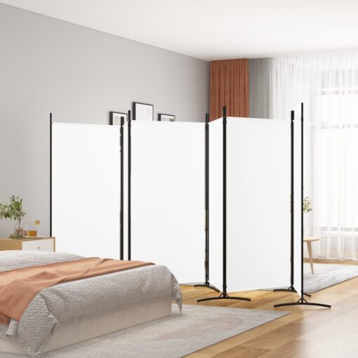 vidaXL 6-Panel Room Divider White 520x180 cm Fabric