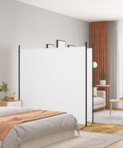 vidaXL 2-Panel Room Divider White 348x180 cm Fabric