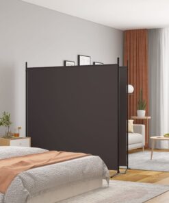 vidaXL 2-Panel Room Divider Brown 348x180 cm Fabric