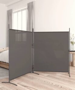 vidaXL 2-Panel Room Divider Anthracite 348x180 cm Fabric