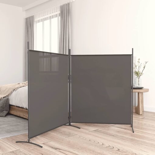 vidaXL 2-Panel Room Divider Anthracite 348x180 cm Fabric