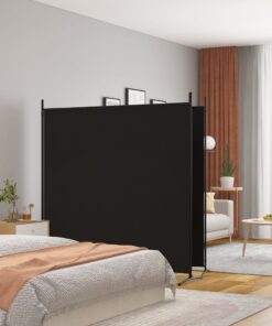 vidaXL 2-Panel Room Divider Black 348x180 cm Fabric