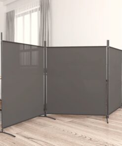 vidaXL 3-Panel Room Divider Anthracite 525x180 cm Fabric