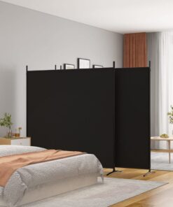 vidaXL 4-Panel Room Divider Black 698x180 cm Fabric