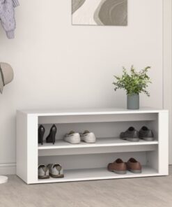 vidaXL Shoe Rack White 100x35x45 cm Engineered Wood