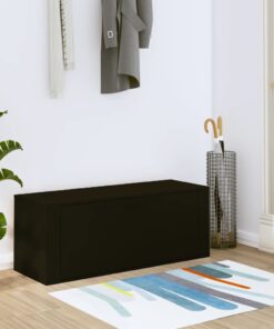 vidaXL Wall Shoe Cabinet Black 100x35x38 cm Engineered Wood