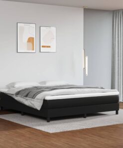 vidaXL Bed Frame without Mattress Black 180x200 cm Super King Faux Leather