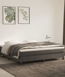 vidaXL Box Spring Bed Frame Dark Grey 180x200 cm Super King Velvet