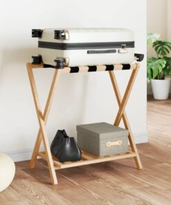 vidaXL Luggage Rack 68x38x58 cm Bamboo
