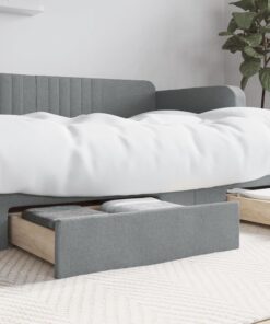 vidaXL Bed Drawers 2 pcs Light Grey Engineered Wood and Fabric