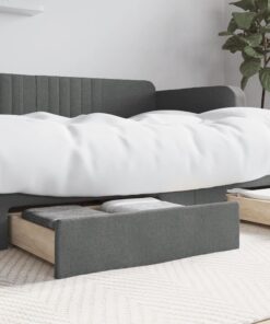 vidaXL Bed Drawers 2 pcs Dark Grey Engineered Wood and Fabric