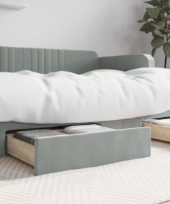 vidaXL Bed Drawers 2 pcs Light Grey Engineered Wood and Velvet