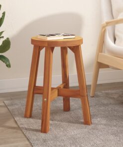 vidaXL Stool Brown 38x38x45 cm Round Solid Wood Acacia