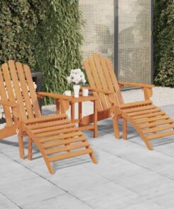 vidaXL Garden Adirondack Chairs with Footrests 2 pcs Solid Wood Acacia