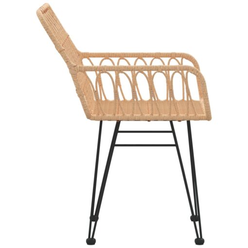 vidaXL Garden Chairs 2 pcs with Armrest 56x64x80 cm PE Rattan - Image 3