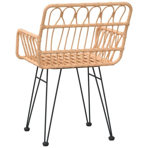 vidaXL Garden Chairs 2 pcs with Armrest 56x64x80 cm PE Rattan - Image 4