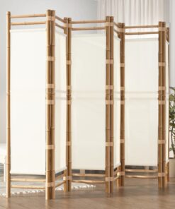 vidaXL Folding 6-Panel Room Divider 240 cm Bamboo and Canvas