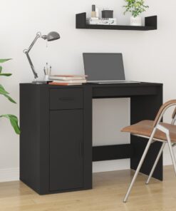 vidaXL Desk Black 100x49x75 cm Engineered Wood