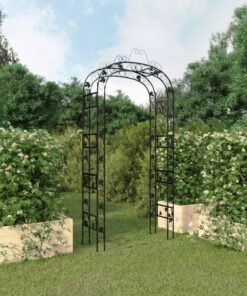 vidaXL Garden Arch Black 116x45x240 cm Steel