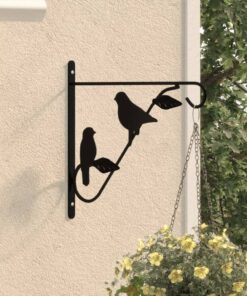 vidaXL Hanging Basket Brackets 4 pcs Black Steel