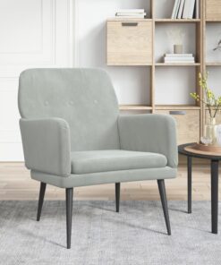 vidaXL Armchair Light Grey 62x79x79 cm Velvet