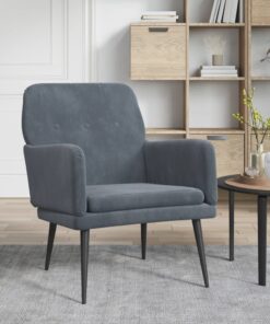 vidaXL Armchair Dark Grey 62x79x79 cm Velvet
